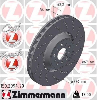 Bremseskive ZIMMERMANN 150.2994.70