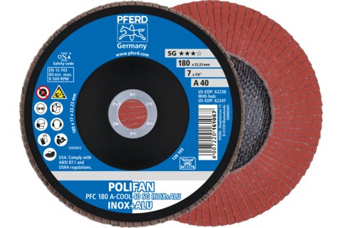 Pferd Lamellskive 67754185 Aluminium/Rustfritt Stål 180x22.23mm