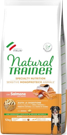 Natural Trainer Tørrfôr Adult Trainer Natural Sensitive No Gluten Medium Maxi Med Laks 2 X 12 kg