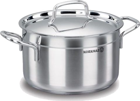 Korkmaz Alfa A1018 Stålgryte 18/10 Med Lokk 20X11 Cm 3,5 L