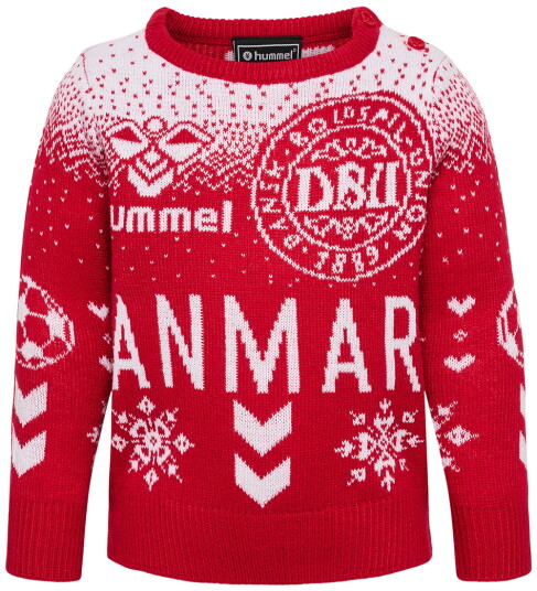 Hummel Genser Strikk hmlDBU Fan JUL Tango Red 1 år 80 Genser Rød
