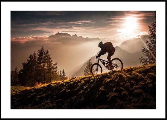 Golden hour biking Poster Plakat / 21x30cm Golden hour biking Poster Plakat / 21x30cm