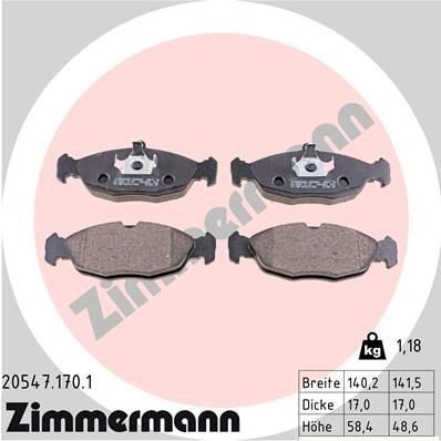 Bremseklosser ZIMMERMANN 20547.170.1 Bremseklosser ZIMMERMANN 20547.170.1