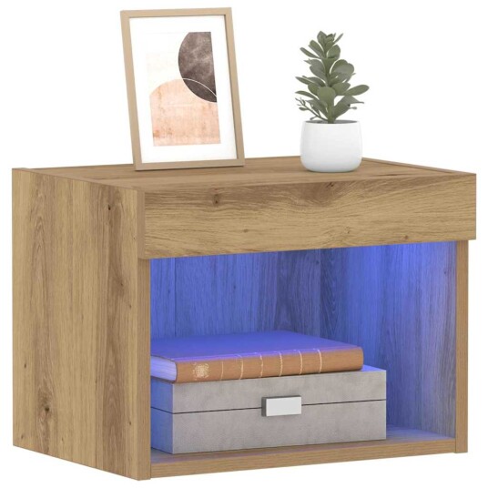 Veggskap med LED lamper 2 stk Artisan Eik 40x30x30 cm Veggskap med LED lamper 2 stk Artisan Eik 40x30x30 cm