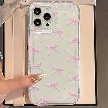 iPhone 15 Pro TPU deksel med sløyfe   rosa / klar