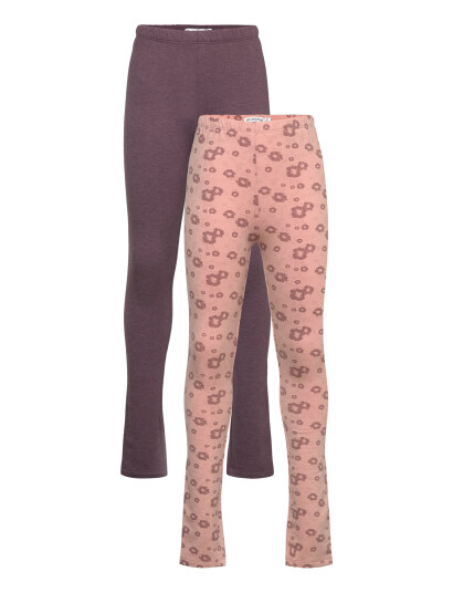 Minymo Sweat Leggings W.aop (2-Pack) Purple 98 Minymo Sweat Leggings W.aop (2-Pack) Purple 98
