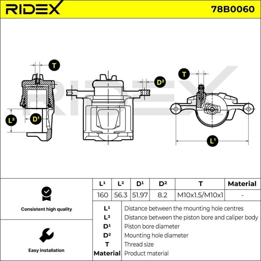 Bremsecaliper RIDEX 78B0060