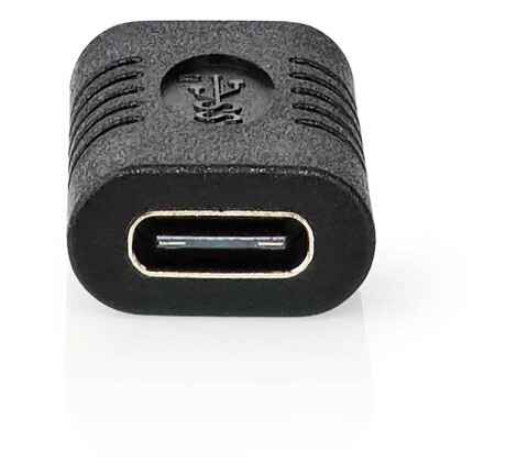 Nedis USB-C™ Adapter | USB 3.2 Gen 2 | USB-C™ Hunn | USB-C™ Hunn | 4K@60Hz | 10 Gbps | Rund | Nikkel belagt | Sort | Konvolutt