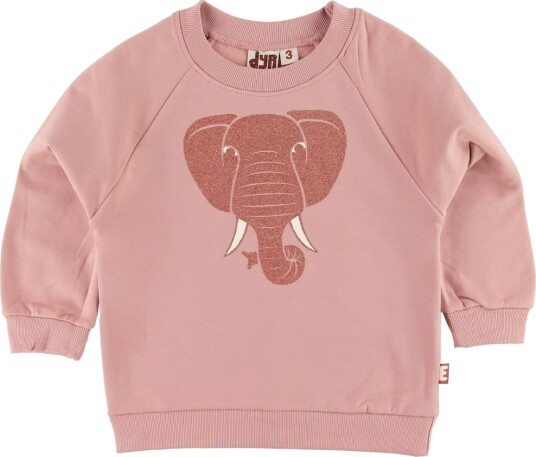 DYR Cph Collegegenser ANIMAL Bellow Rose Glow m. Elephant/Gl DYR 2 år 92 Collegegenser Rosa