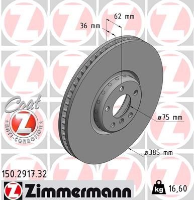 Bremseskive ZIMMERMANN 150.2917.32