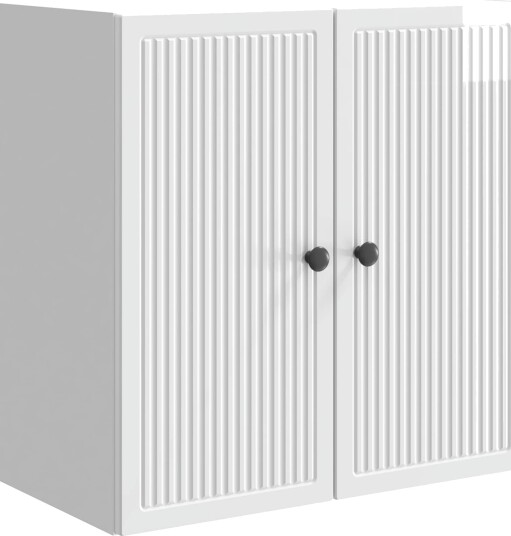 vidaXL Vegghengt skap Høgglans hvit 59 x 31 x 60 cm Konstruert tre