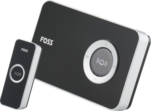Foss Trend Design Trådløs Ringeklokke Batteridrevet Svart Foss Trend Design Trådløs Ringeklokke Batteridrevet Svart