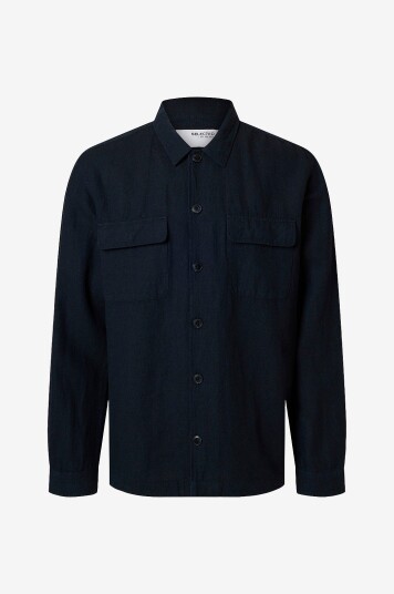 Selected HOMME   Overtreksskjorte Slh Leroy Sun Overshirt LS   Blå
