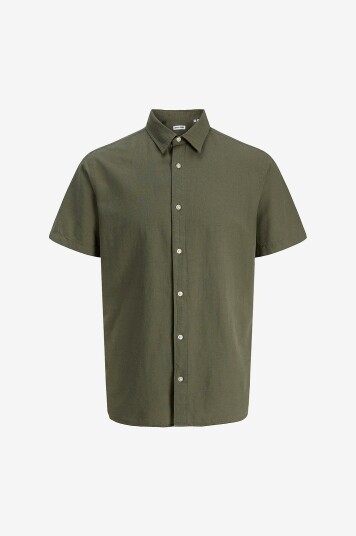 Jack & Jones Junior Skjorte jjeBreeze Linen Blend Shirt S/S Brun