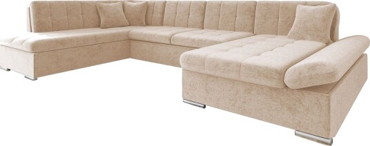Zumar Sovesofa med Sjeselong og Dobbel Sjeselong 4 seter i Chenille   Beige