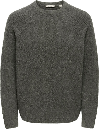 ONLY & SONS Onsdale Rlx Ls Raglan Knit   Grey   M