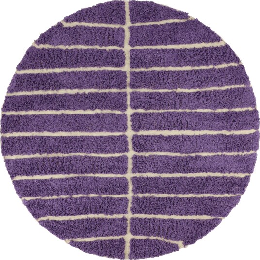Rundt teppe Ikara Natural Cotton Shaggy lilla Størrelse: Ø 240 cm