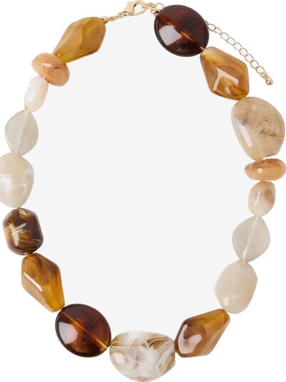 Lindex Necklace With Beads LIGHT DUSTY BROWN One Size