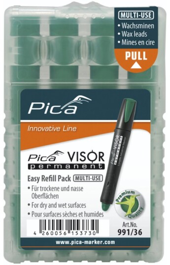 Pica Marker Visor Refillsett for Permanent Merkepenn   Grå?nn