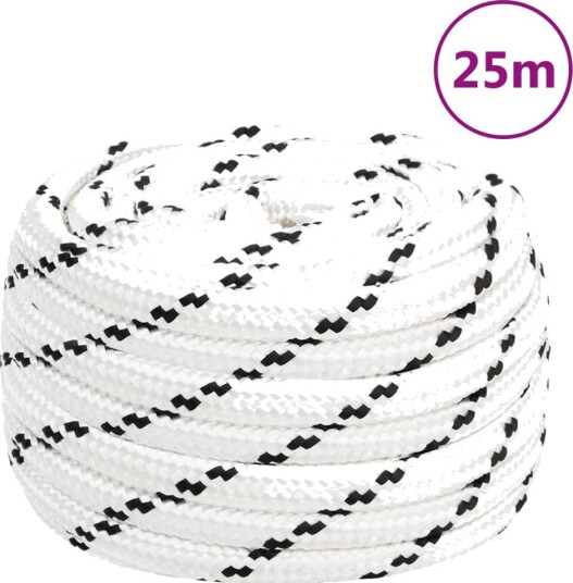  Arbeidstau hvit 20 mm 25 m polyester