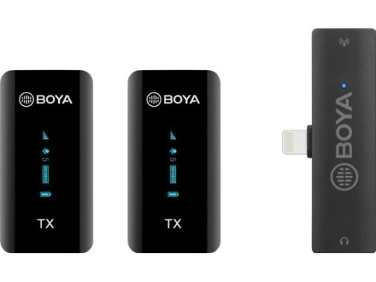 Boya BY-XM6-S4 Trådløs mikrofonsett for iPhone, Dobbel, Svart Boya BY-XM6-S4 Trådløs mikrofonsett for iPhone, Dobbel, Svart