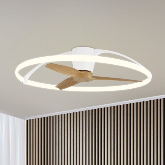 Smart LED takvifte Nepal hvit/bøk DC – Mantra Mantra Iluminación Nepal dimmbar Trefarget Stue Metall Moderne 26 Trefarget