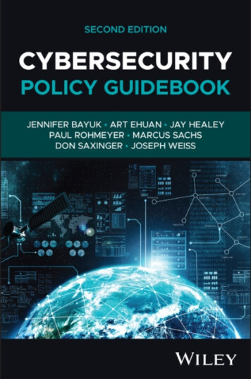 Cybersecurity Policy Guidebook, Second Edition Cybersecurity Policy Guidebook, Second Edition
