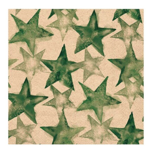 Ambiente   Serviett 33x33 cm 20 stk Recycled Watercolour Stars grønn