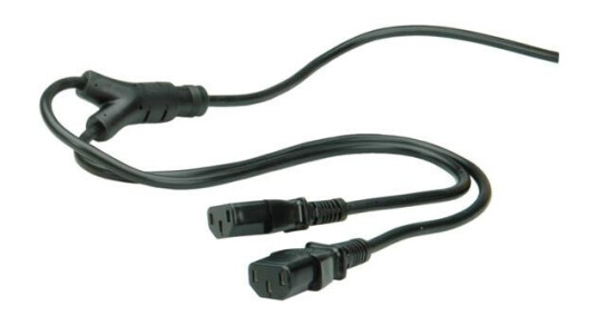 ROLINE Y-Power Cable CEE7/7 to 2x C13. Black 2.0m  Factory Sealed