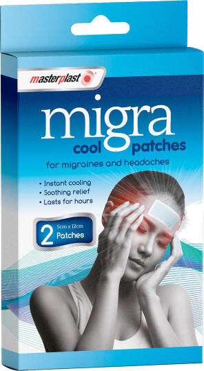 Migreneplaster MASTERPLAST Migra Cool - Lindring mot hodepine og migrene - 5x12 cm 2 pcs.