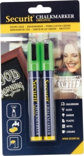 Securit® Original Kridtmarker Sæt Med To I Grøn