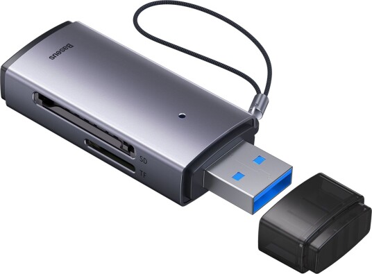 Baseus Lite Series SD/TF minnekortleser USB-A Grå Baseus Lite Series SD/TF minnekortleser USB-A Grå