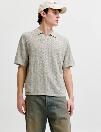 Jack & Jones Jortyler Knit Ss Split Neck Polo Sn Khaki green XS Jack & Jones Jortyler Knit Ss Split Neck Polo Sn Khaki green XS