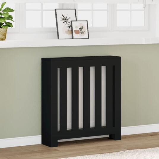 Radiatordeksel svart 78x20x82 cm konstruert tre