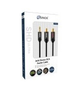 Sinox ULTRAHD - Lydkabel - ministereojakk hann til RCA hann - 75 cm - svart