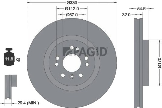 PAGID 54506NHC Bremseskive