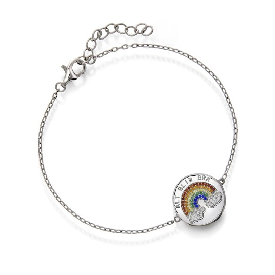Pan Jewelry, Armbånd i 925 sølv med zirkonia og teksten "Alt blir bra" Pan Jewelry, Armbånd i 925 sølv med zirkonia og teksten "Alt blir bra"