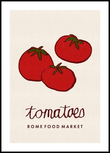 Food Art Tomatoes Rome Food Market Poster Plakat / 50x70cm