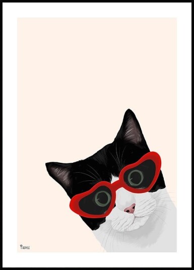 Vintage Cheeky Cat Plakat Plakat / 50x70cm