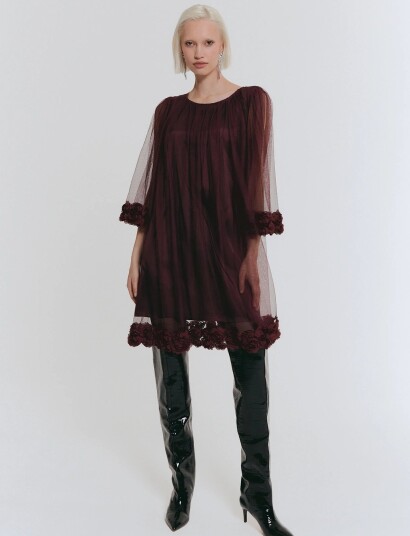 Ida Sjöstedt River Rose Dress   Burgundy   38