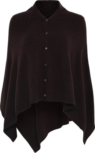 Rosemunde Rwlaica Cashmere Pointelle Poncho   Brown   ONE SIZE
