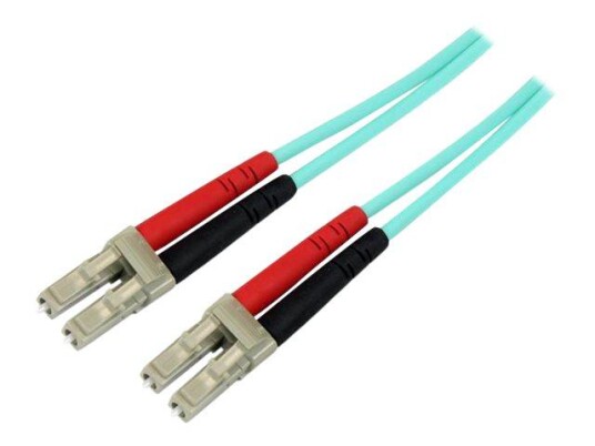 StarTech Aqua OM4 Duplex Multimode Fiber - 3m/ 9 ft - 100 Gb - 50/125 - OM4 Fiber - LC to LC Fiber Patch Cable (450FBLCLC3) - nettverkskabel - 3 m -