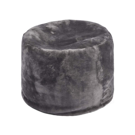 Natures Collection Rund pouf Mokkasin New Zealand D55xH36 cm Mørk Grå