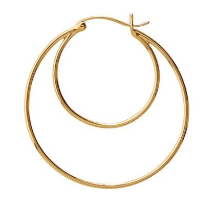 Stine A Jewelry Double Creol Grande Earring Forgylt Sølv Sterling 925 Onesize Stine A Jewelry Double Creol Grande Earring Forgylt Sølv Sterling 925 Onesize