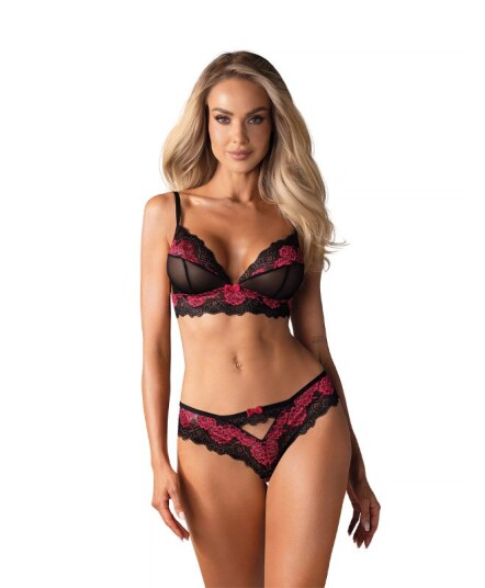Obsessive Tulia 2delt undertøysett med blonder  L/XL OBS3352