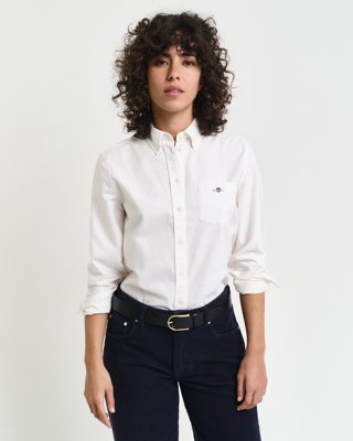 Gant Oxford-skjorte med normal passform WHITE 40