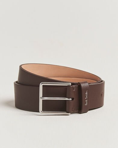 Paul Smith Stitch Leather Belt Dark Brown