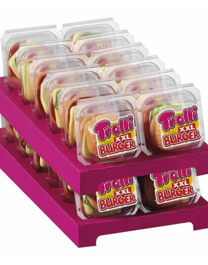 24 stk Trolli XXL Vingummi Burger   Hel Eske 1200 gram