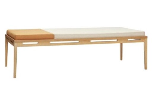 Hübsch Amber Daybed, eiketre, stof, beige/oransje