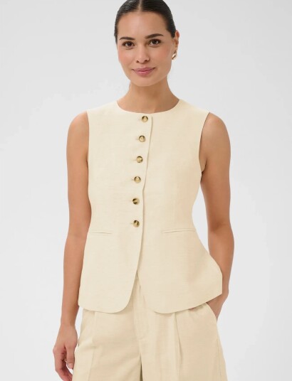 Kaffe Kaannetta Waist Coat Cream 44